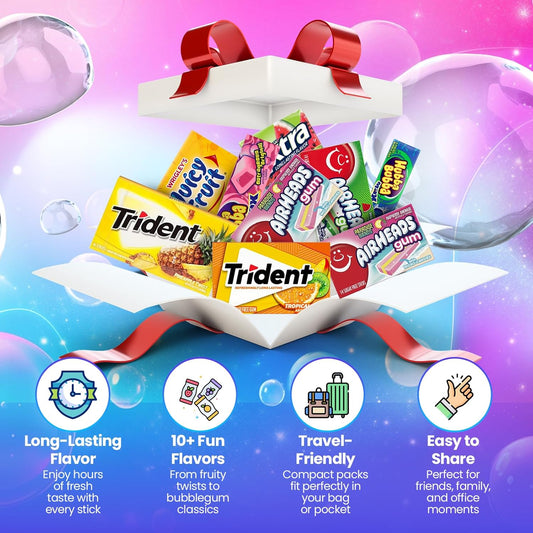 Fruit Flavored Chewing Gum Variety Pack by D.F. LUXURY - 15 Different Packs - 177 Pieces of Gum